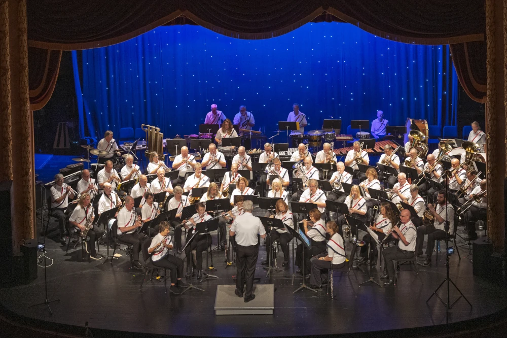 All American Concert Band in white shirts
