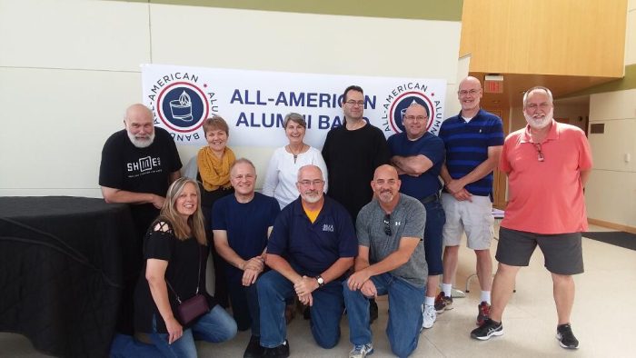First arrivals: Eileen Schaefers, Tony Gullitti, Paul Howard, Carl Trevathan, (back row) Kim Scharnberg, Mary Haller, Allison Felter, Keith Marks, Tony Munoz, Michael Sanford, Pete Goodman First arrivals